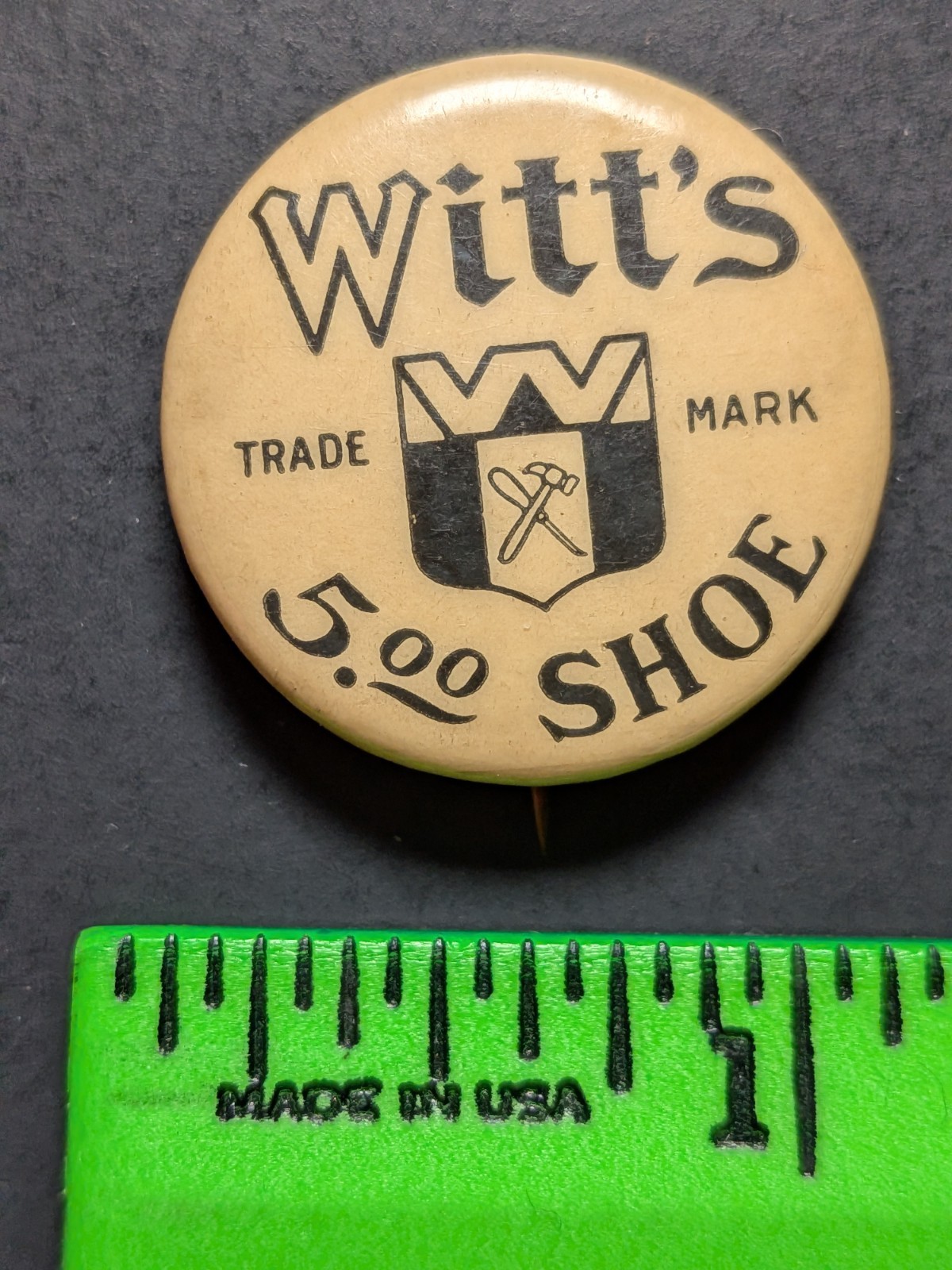 Vintage Witt\'s Shoes Pinback Pin