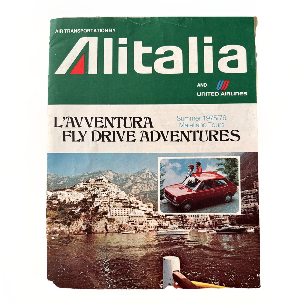 Vintage Alitalia United Airlines 1975 1976 Maiellano Tours Travel Brochure