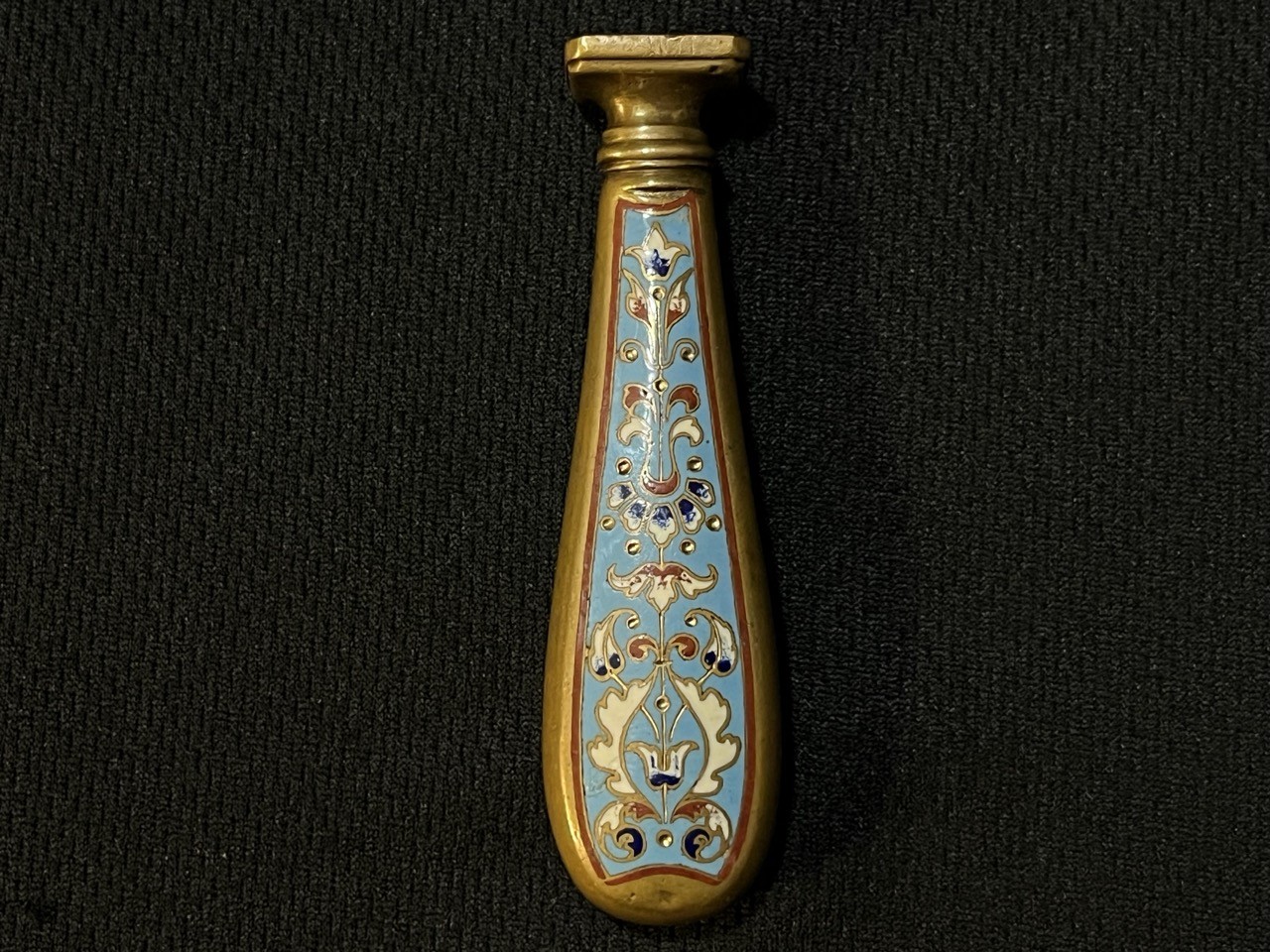 Antique French Wax Seal -Champleve Enamel -Letter Monogram -Late Victorian era