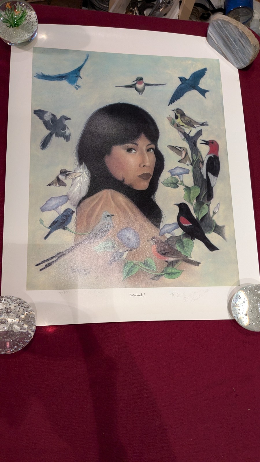 Rechenda signed Number Print Cherokee Master Artist Sonja K Ayres 70/850 Unfrmd 