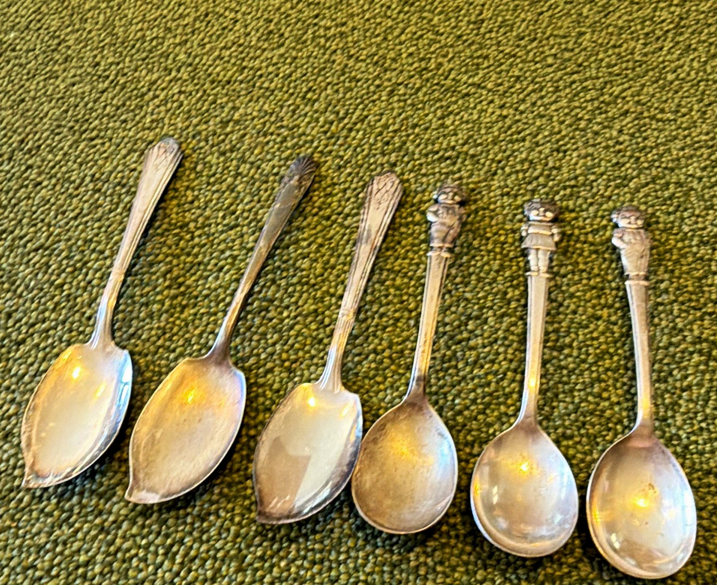 Vintage Lot of 6 Silverplated Spoons – Includes 3 Figural Campbell\'s Soup