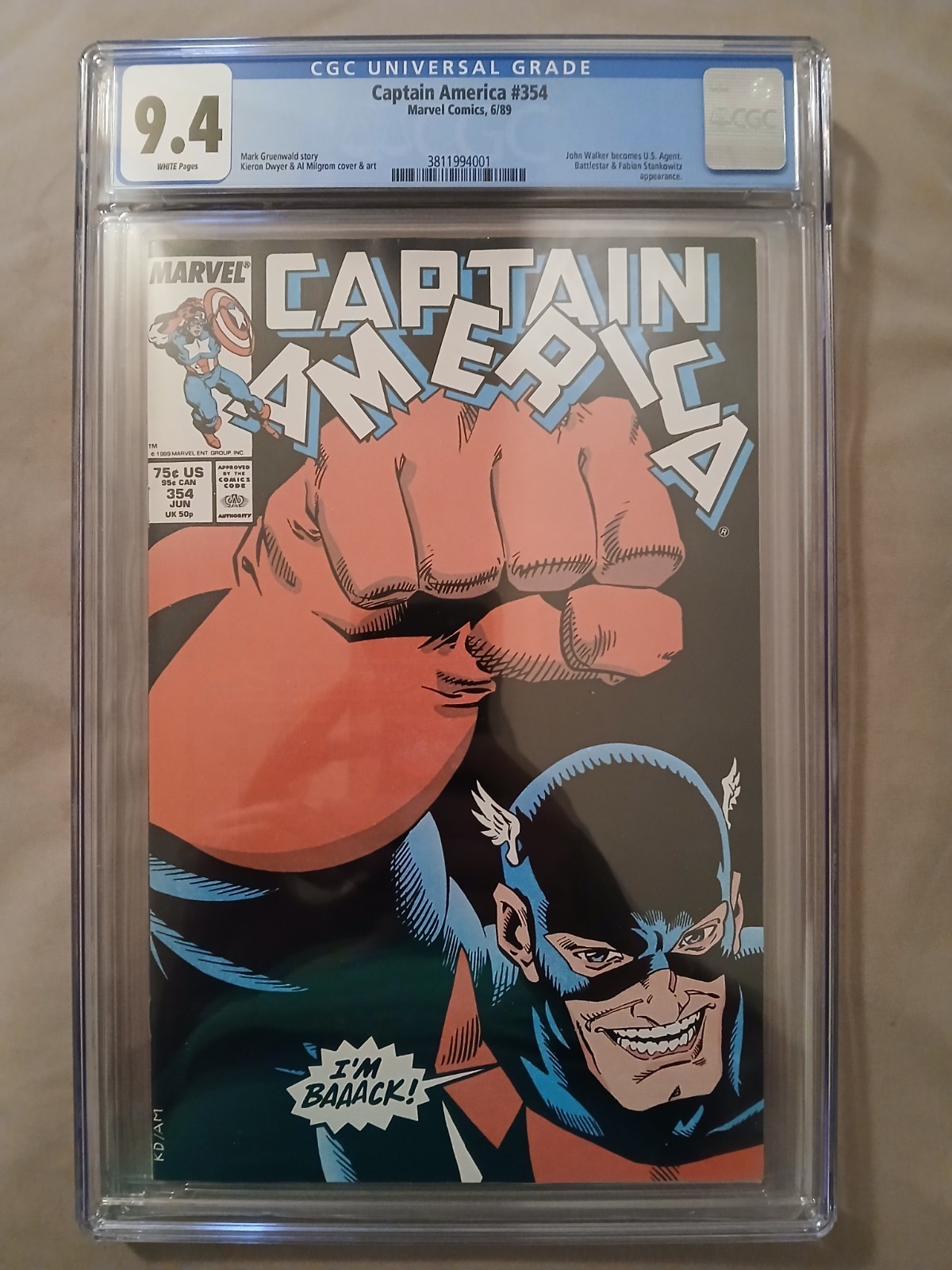 Captain America #354 (Marvel Comics June 1989) CGC 9.4