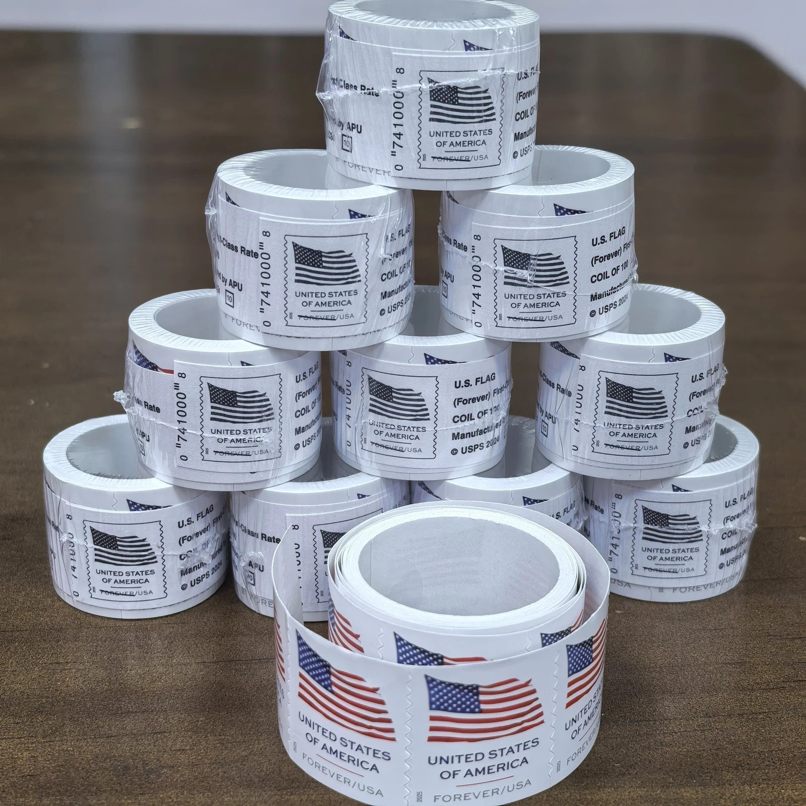10 Roll 2025 U.S. Flag First Class US Postage Stamps 1000PCS US Stock