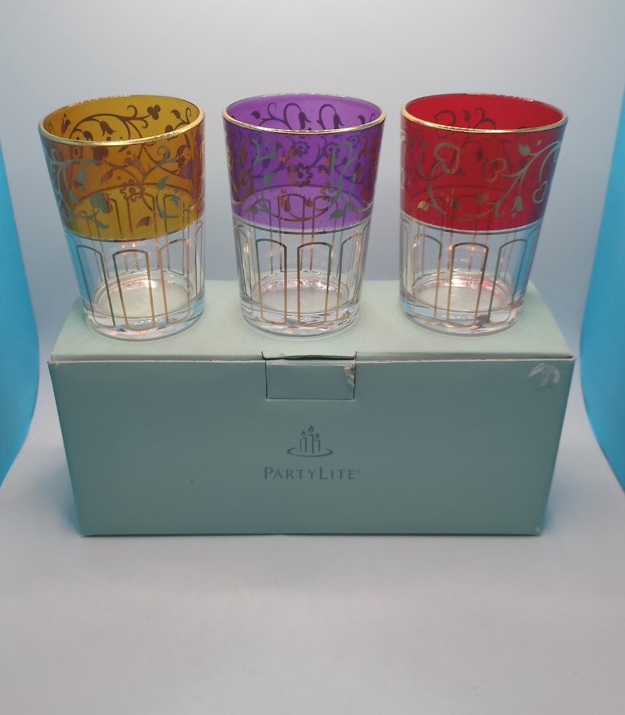 PartyLite Votive Holder Trio Global Fusion Retired NIB P8372 New Old Stock