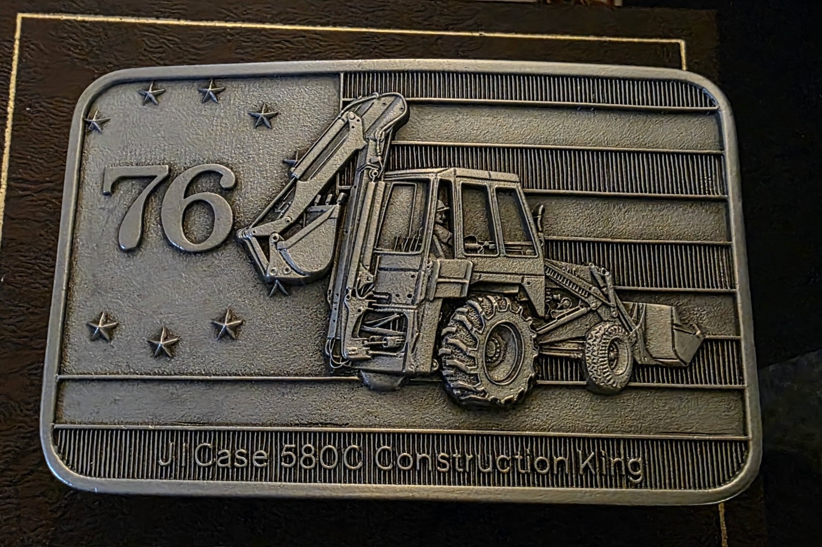 Vintage 1976 J.I. Case 580C Construction King Belt Buckle – Limited Bicentennial