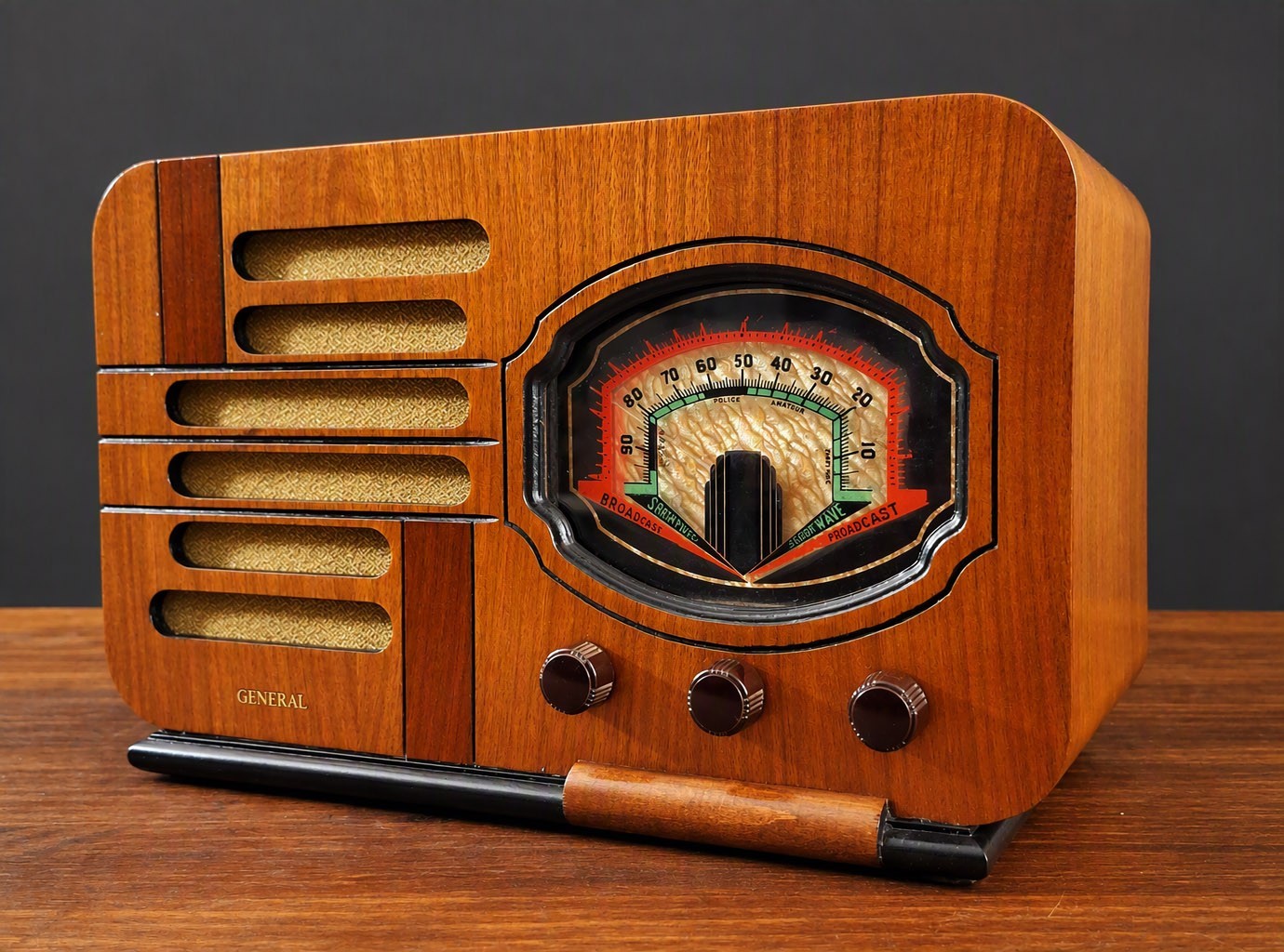 Old Antique Wood General Vintage Tube Radio Converted to a Bluetooth Speaker