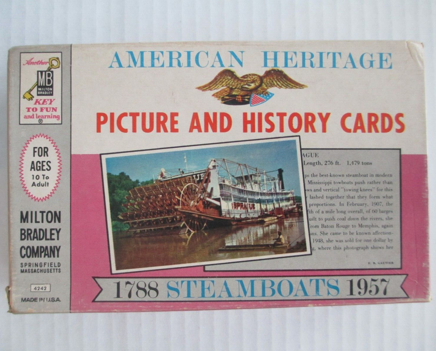 1961 AMERICAN HERITAGE STEAMBOATS PICTURE & HISTORY CARDS MILTON        C91