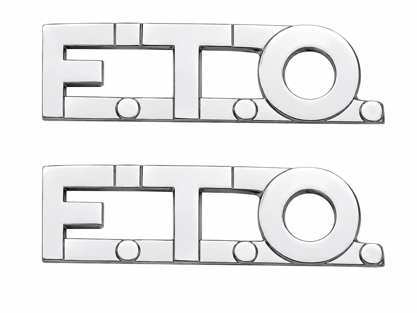 Silver F.T.O. (Field Training Officer) Collar Brass – Pair – Double Clutch Back