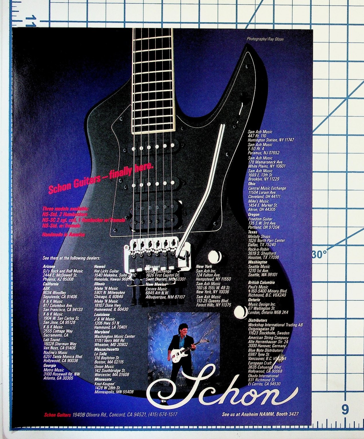 Schon Guitars 1980s Advertisement Flyer Neal Schon Vintage Ephemera NAMM