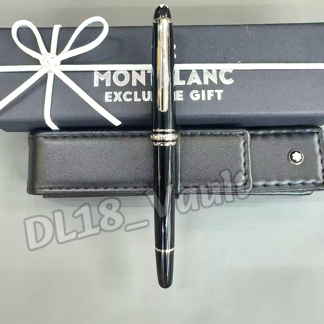 MONTBLANC Meisterstück 163 Black Fountain Pen Luxury Collectible w/ Pouch & Box
