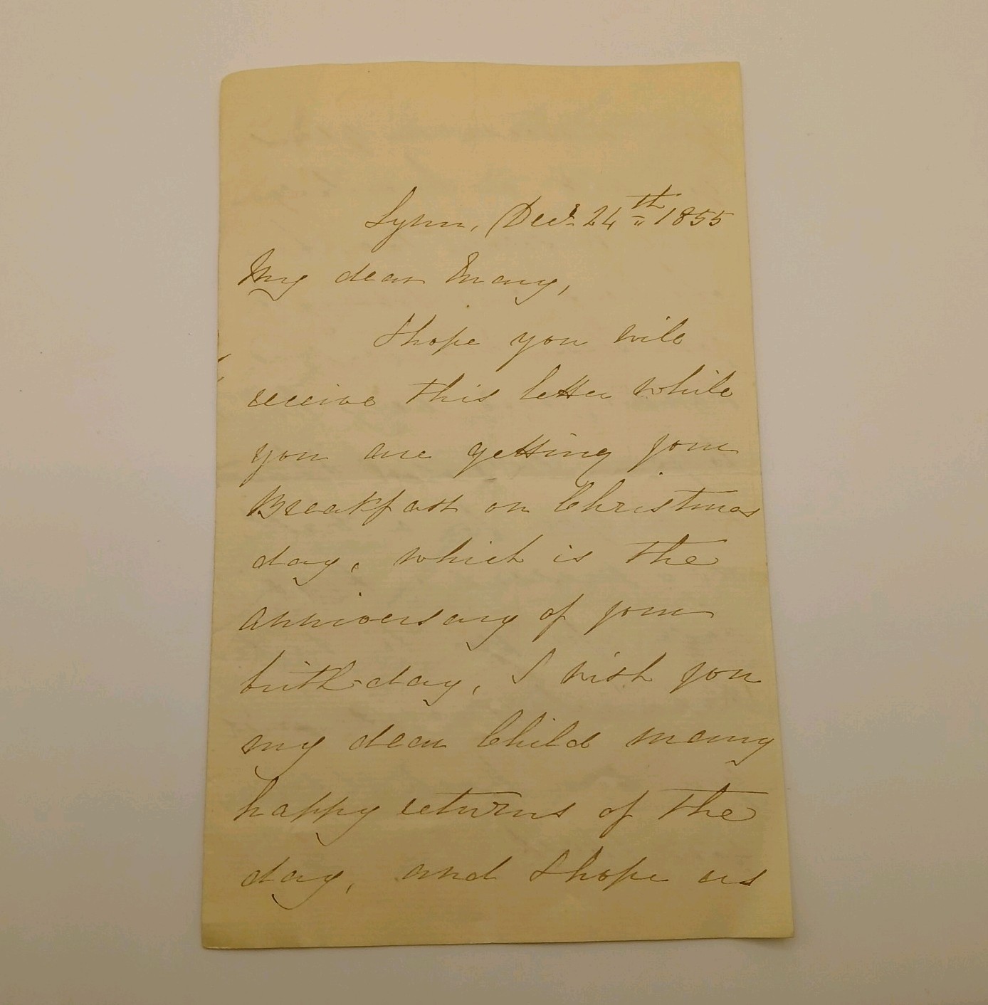 ​1855 Victorian Christmas Birthday Letter PencilCase Gift Lynn Norfolk Family