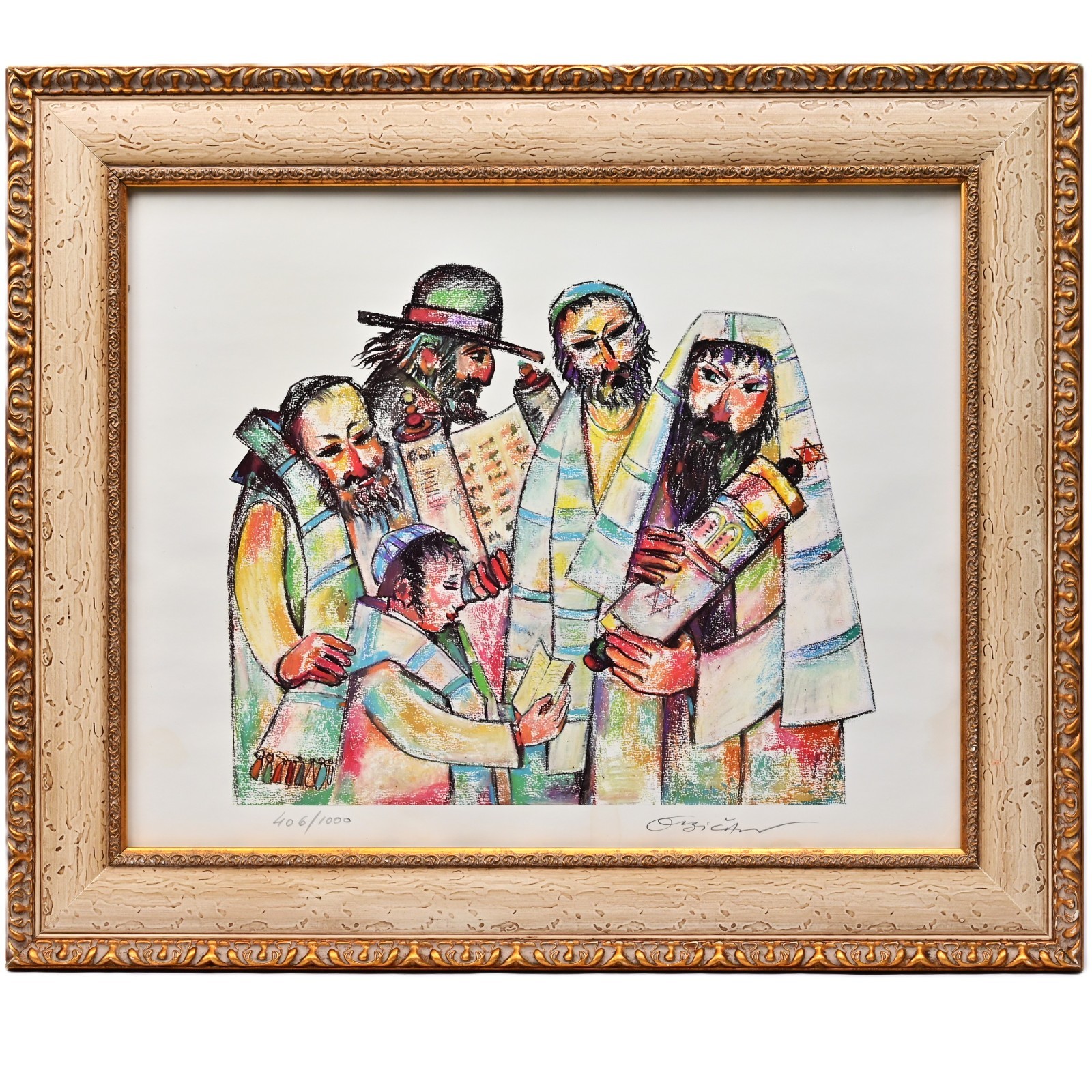 JOVAN OBICAN Original Vintage Signed Judaica Illustration Portrait Lithograph