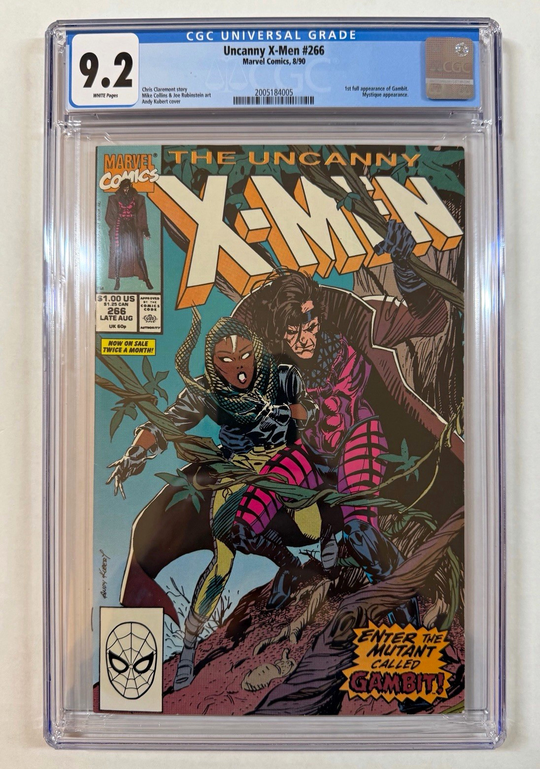 The Uncanny X-Men #266 1990 CGC 9.2  Gambit 1st Full Appearance