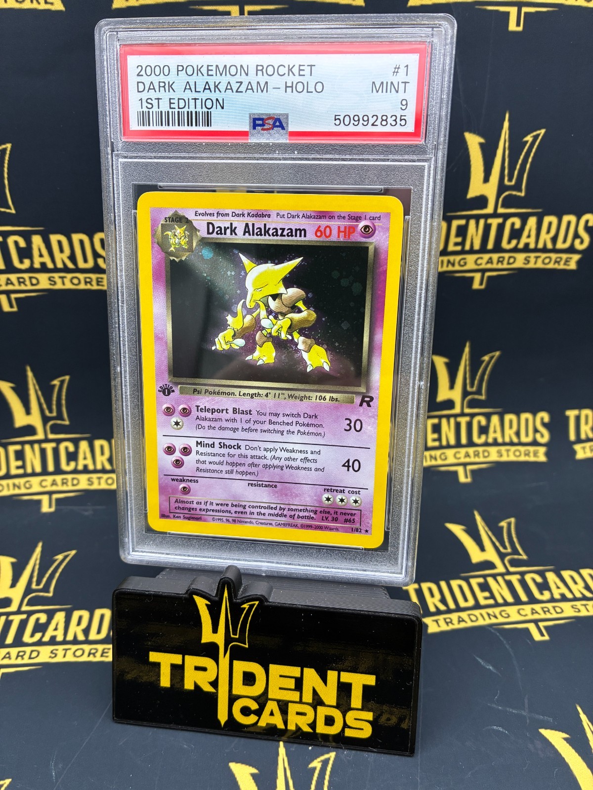 2000 POKEMON ROCKET #1 DARK ALAKAZAM-HOLO 1ST EDITION PSA 9