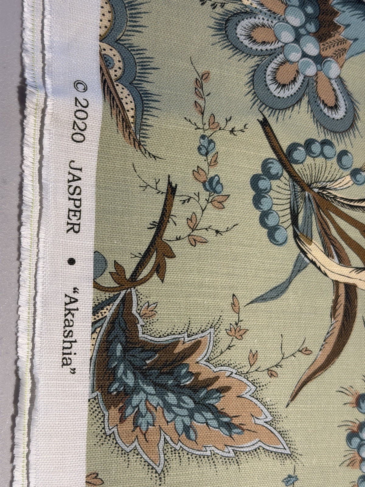 Jasper Akashia Sage Fabric Michael S Smith Linen Floral 2 Yds JP2303