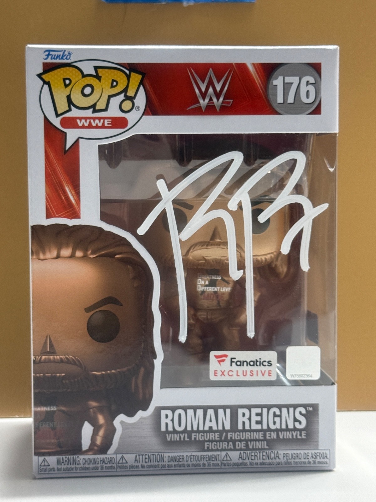 SIGNED Funko Pop WWE Wrestling - ROMAN REIGNS #176 COA AUTHENTICATED
