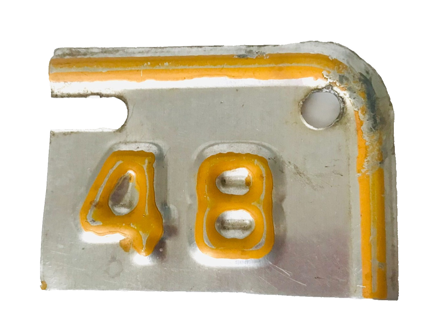 Vintage 1948 Iowa License Plate Validation Tag Tab Metal Corner USA Cars