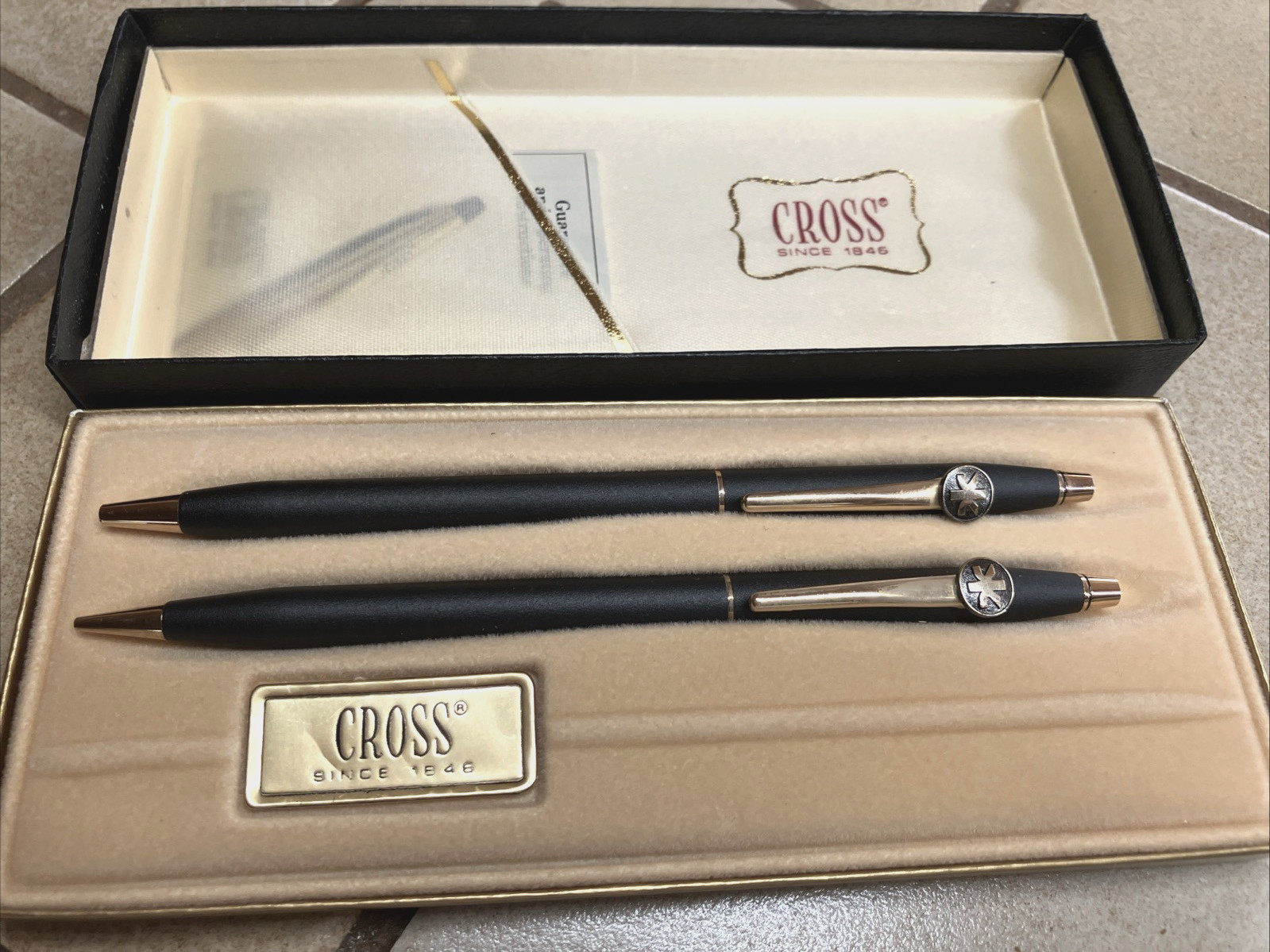CROSS CLASSIC MATTE BLACK 2501 PEN PENCIL SET ENSEMBLE WITH WARRANTY NEW IN BOX