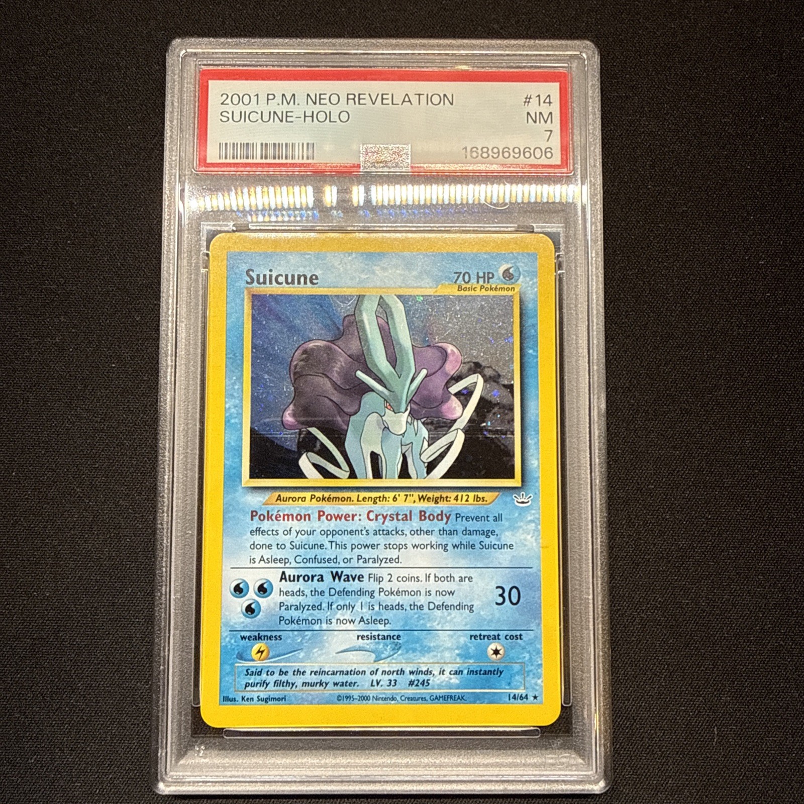Pokemon Neo Revelation 2001 Suicune #14 Holo 14/64 PSA 7 NM Near Mint