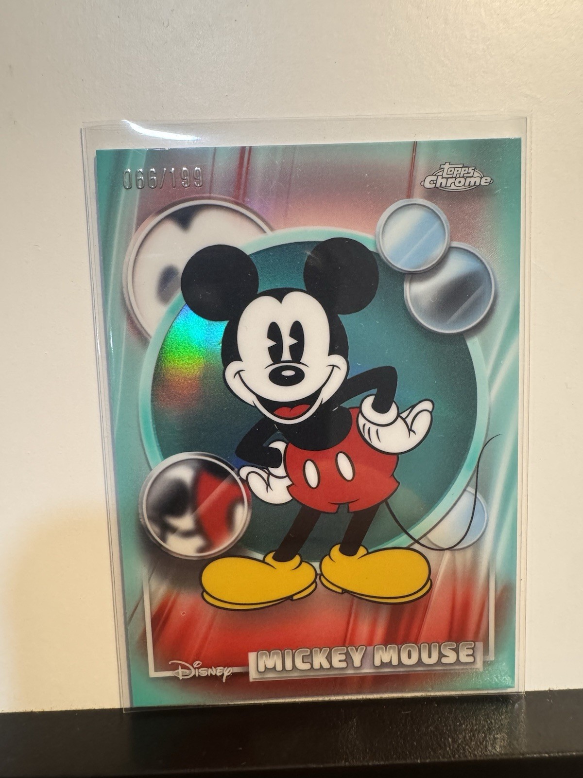 Topps 2026 Topps Chrome Disney 100 Mickey Mouse #50 Aqua Refractor Card  /199