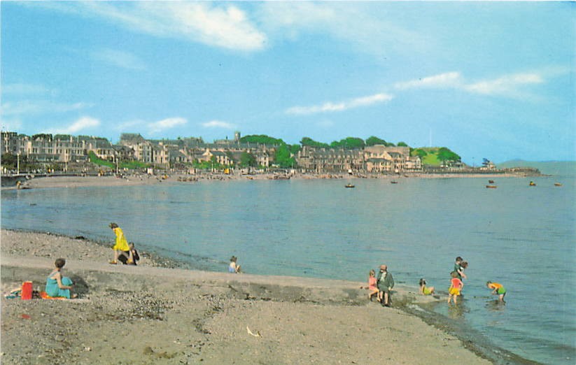 Postcard Scotland: West Bay Beach, Dunoon, Argyll, Scotland