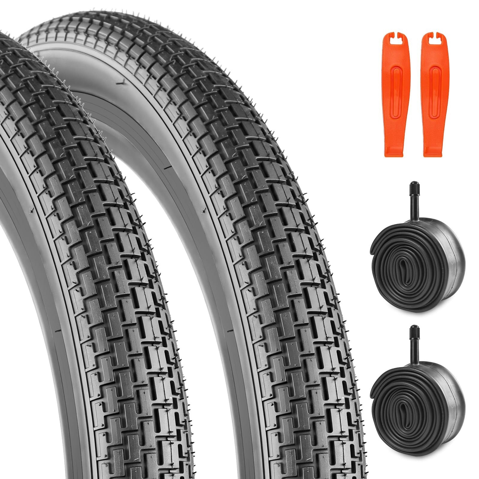 2 Pack 12/14/16/18/20/24/26 x 2.35 Bike Tire with Inner Tubes, 2.35 Inch Wide Bi