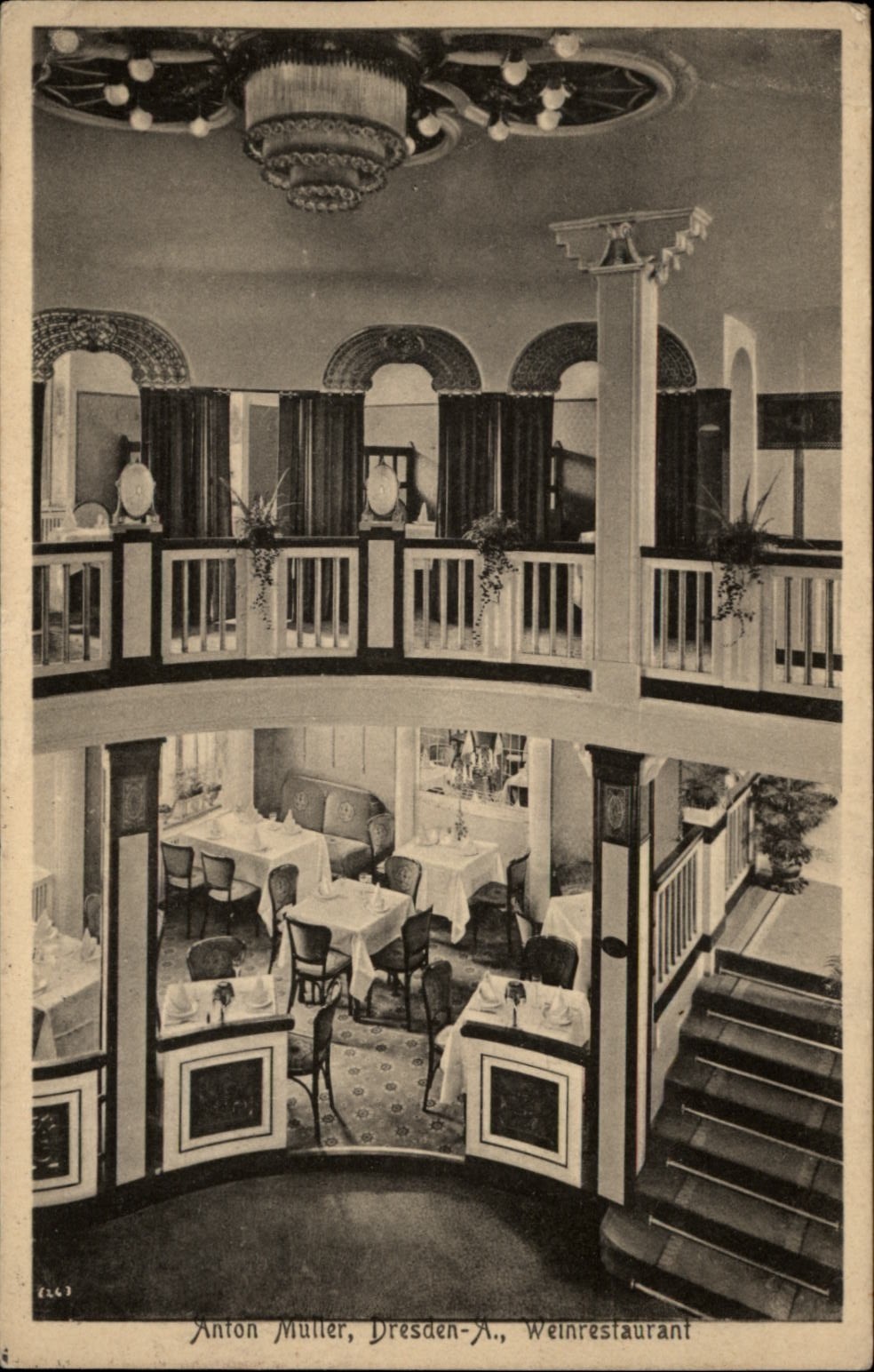 Anton Muller Dresden A Weinrestaurant vintage postcard b934