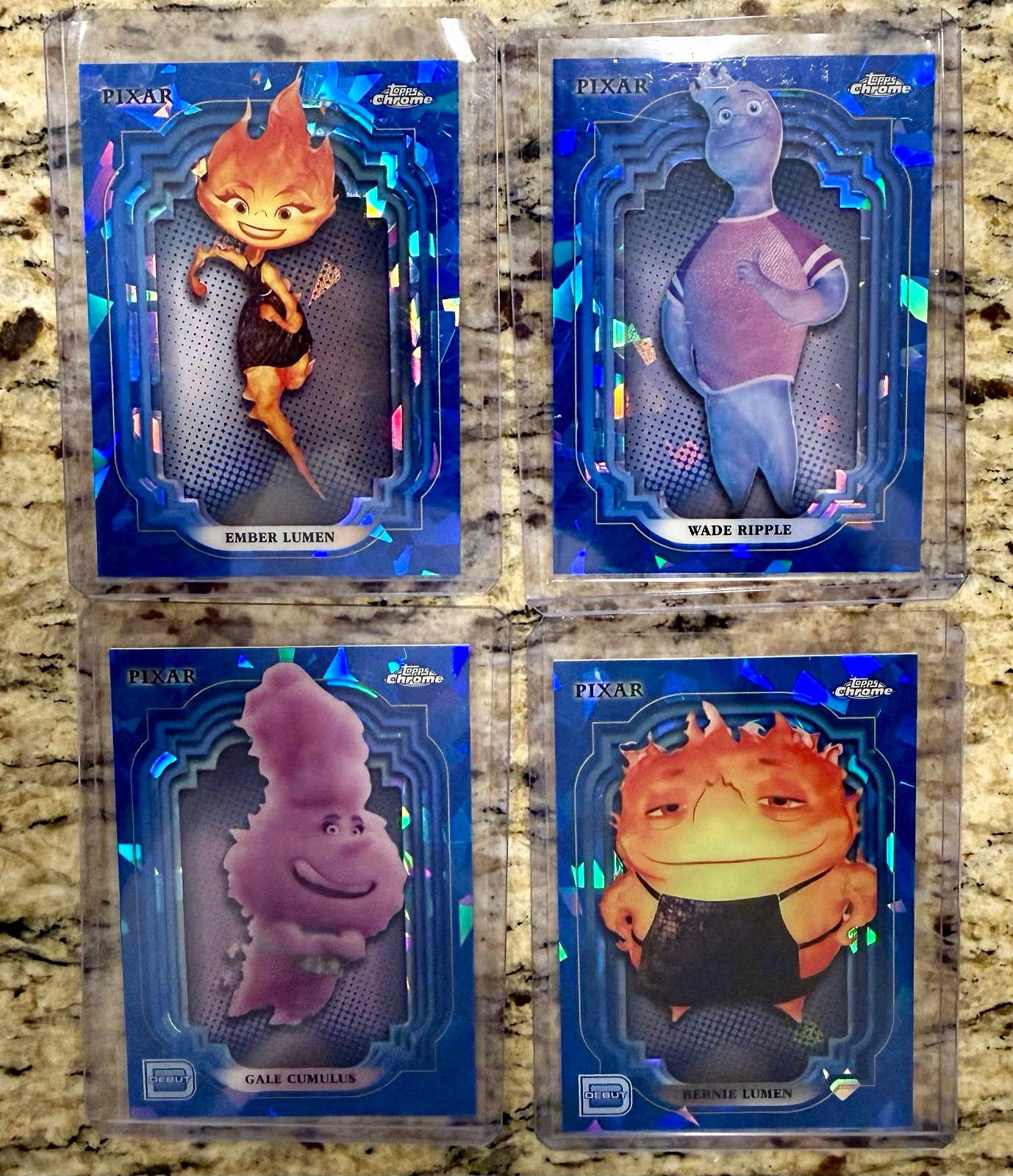 Topps Chrome Sapphire 2024 Disney Elemental Ember Wade Gale Bernie 4-Card Lot