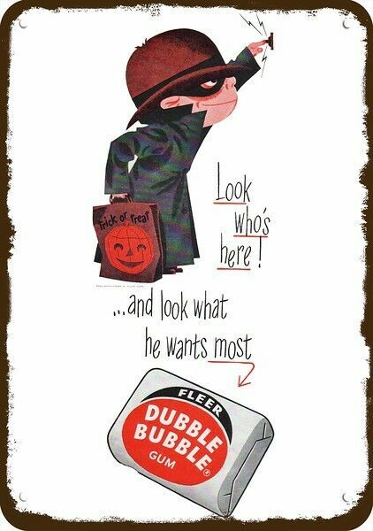 1955 FLEER Dubble Bubble Gum Halloween Vintag-Look DECORATIVE REPLICA METAL SIGN