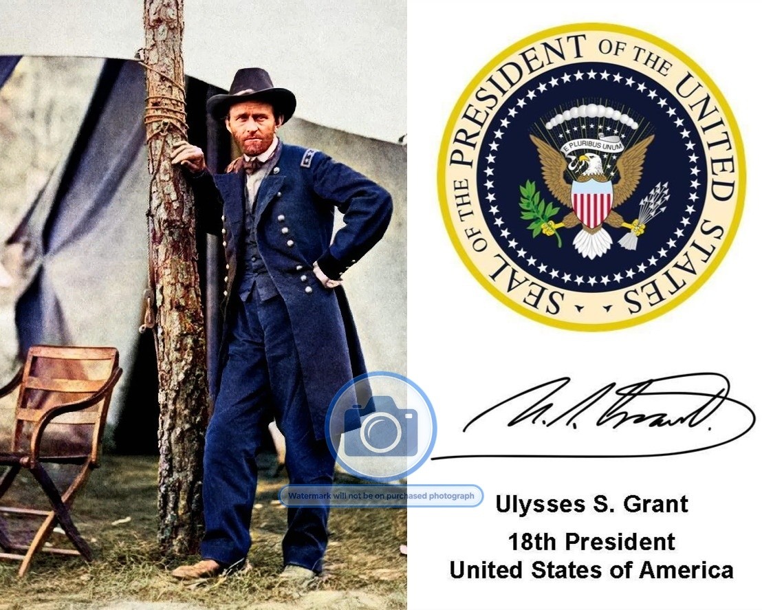 PRESIDENT ULYSSES S. GRANT CIVIL WAR GENERAL PRESIDENTIAL SEAL 8X10 PHOTO