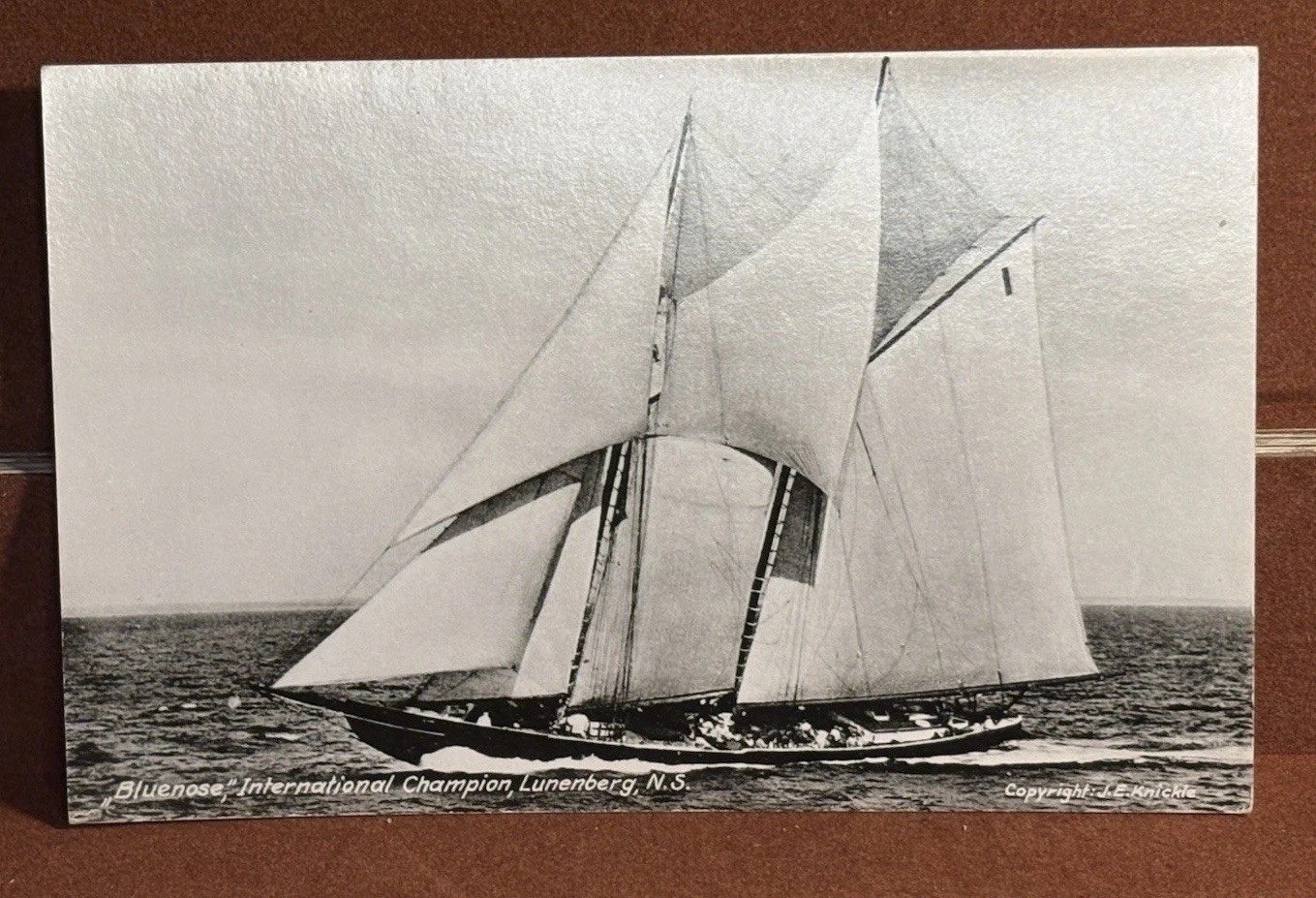 1920s-30s Bluenose International Champion Schooner J E Knickle Lunenburg NS RPPC