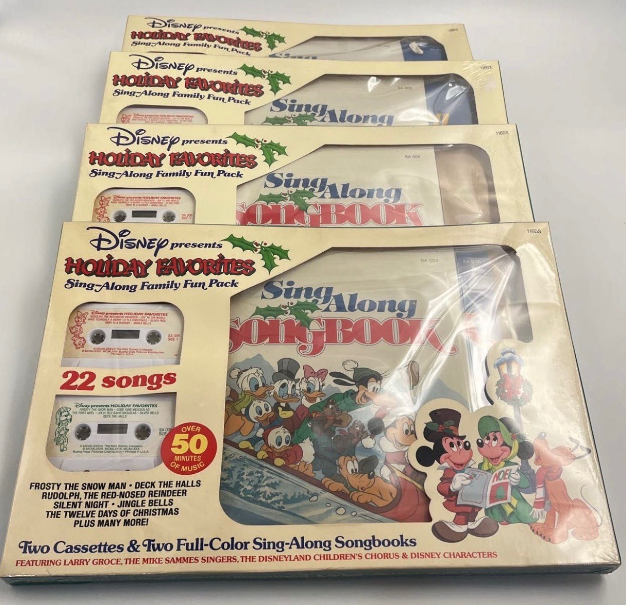 Lot of 4 Vintage Disney Holiday Favorites Sing-Along Family Fun Pack NEW