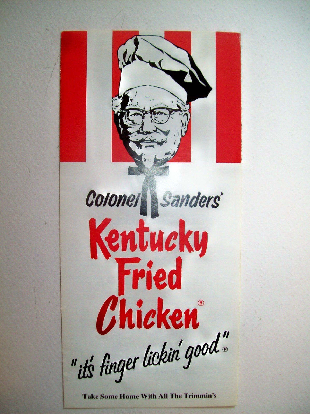 1960s Carryout Menu from Kentucky Fried Chicken of Germany  Colonel Sanders  KFC
