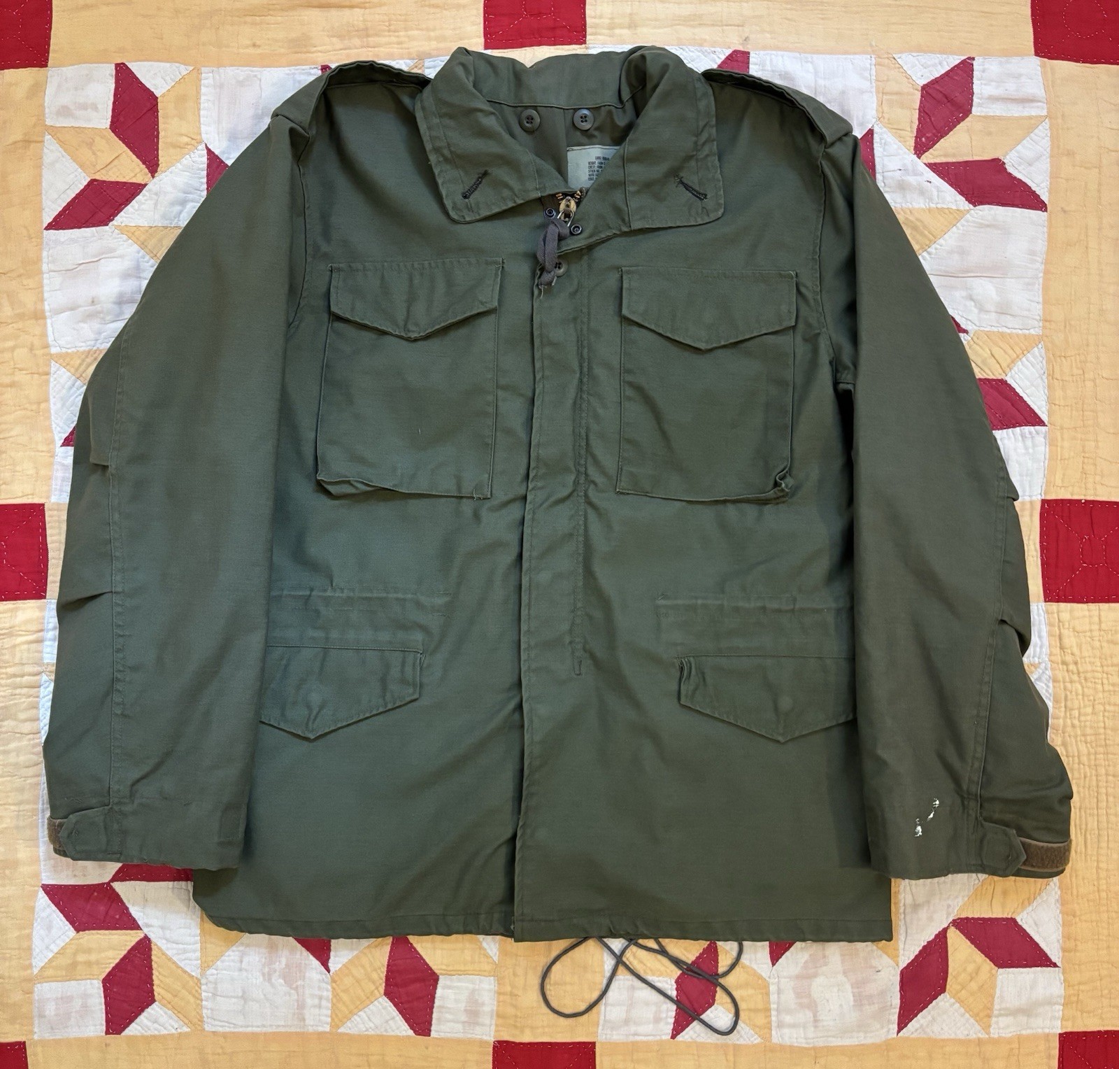 Vintage 90s M65 Field Jacket OG 107 Large Regular Frontline USA Private Purchase