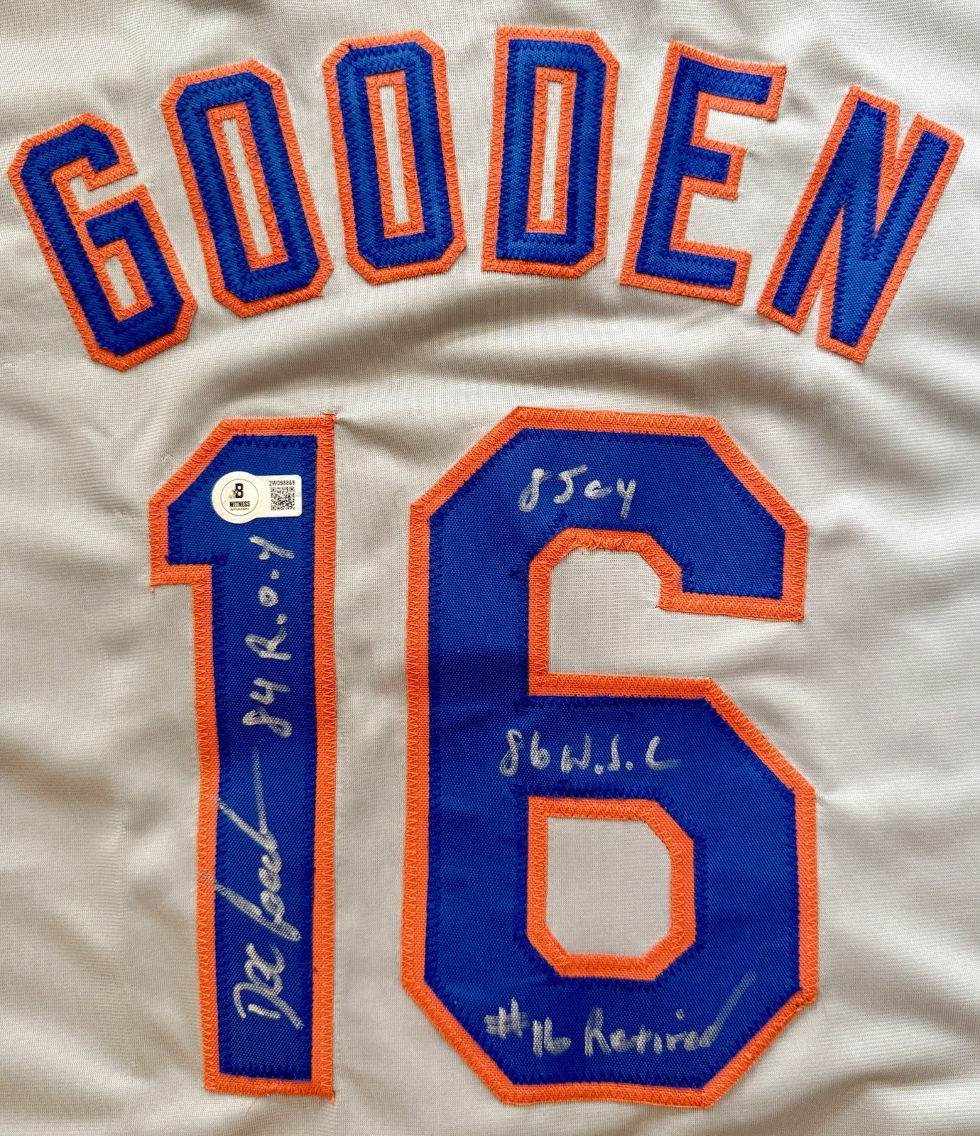 Dwight Doc Gooden Mets Signed Jersey 4x Inscribed Beckett Witnessed