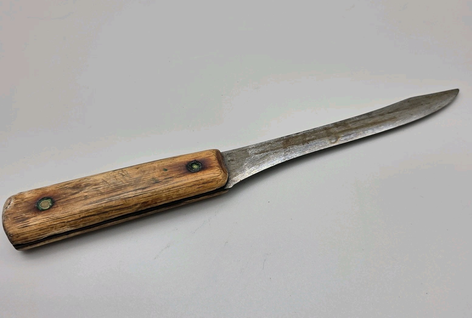 ⁠Vintage Shapleigh’s Hammer Forged 1843 Old Hickory Slicer Butcher Knife 11.5\