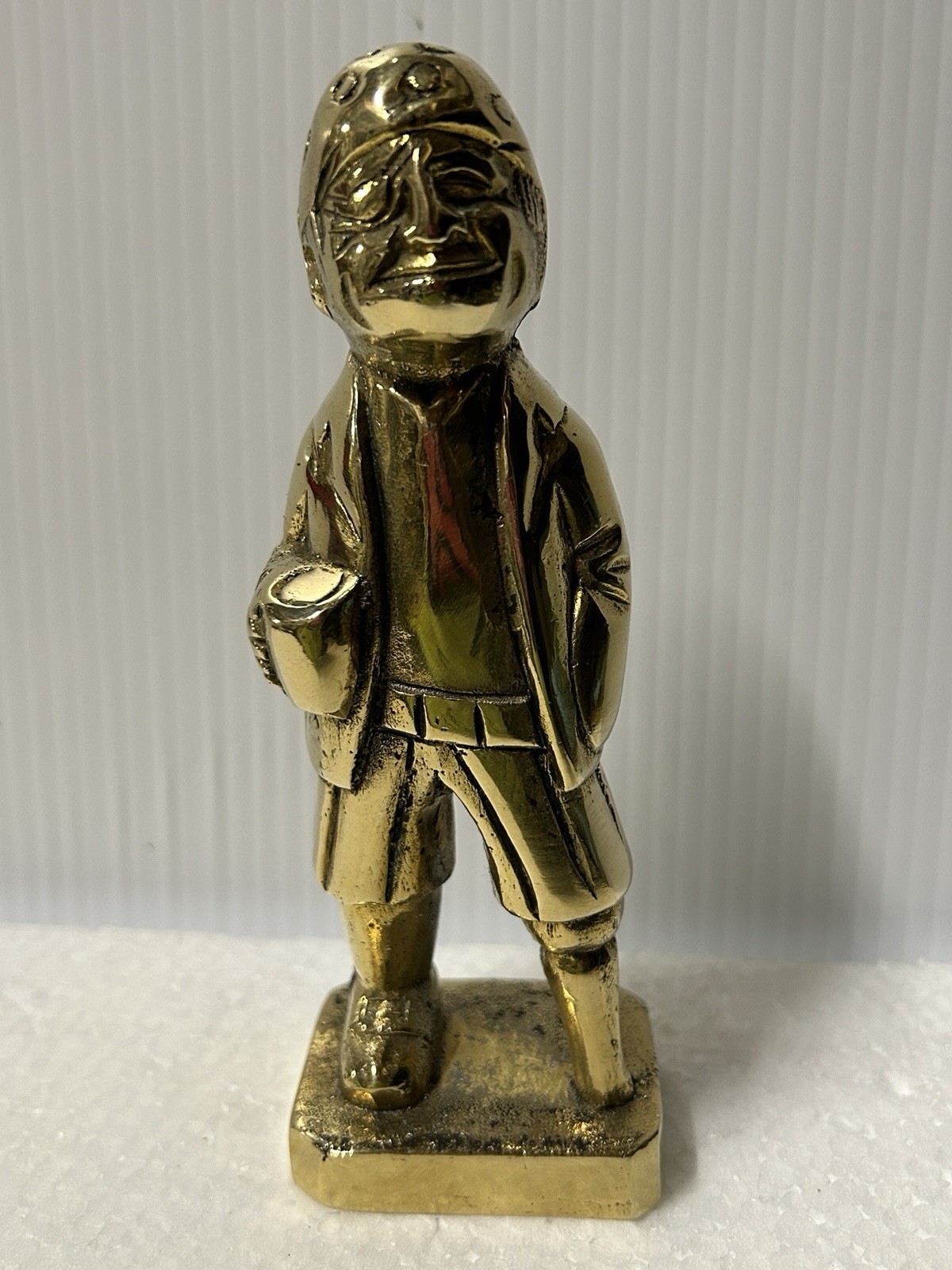 Vin Solid Brass Captain, Paper Weight , Nautical, old New stock 6” tall, Peg Leg