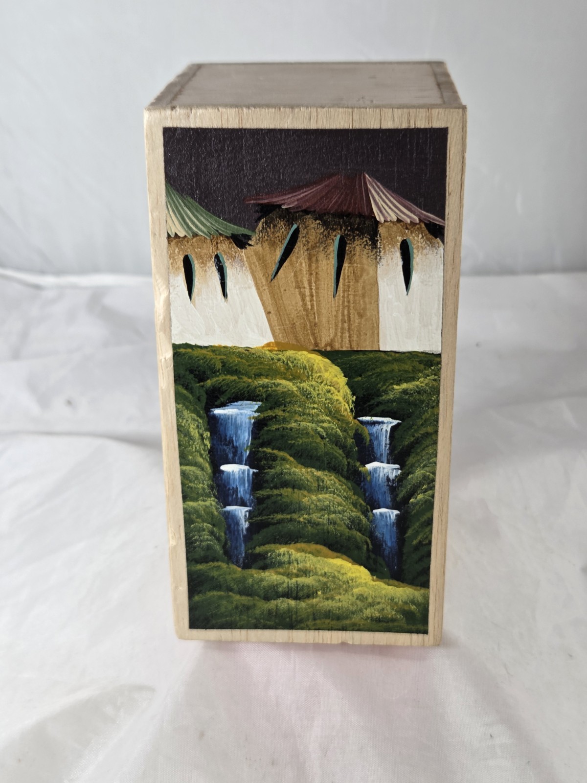 Beautiful Vintage Handcrafted, Hand Painted,candle And Box From QUITO ECUADOR 