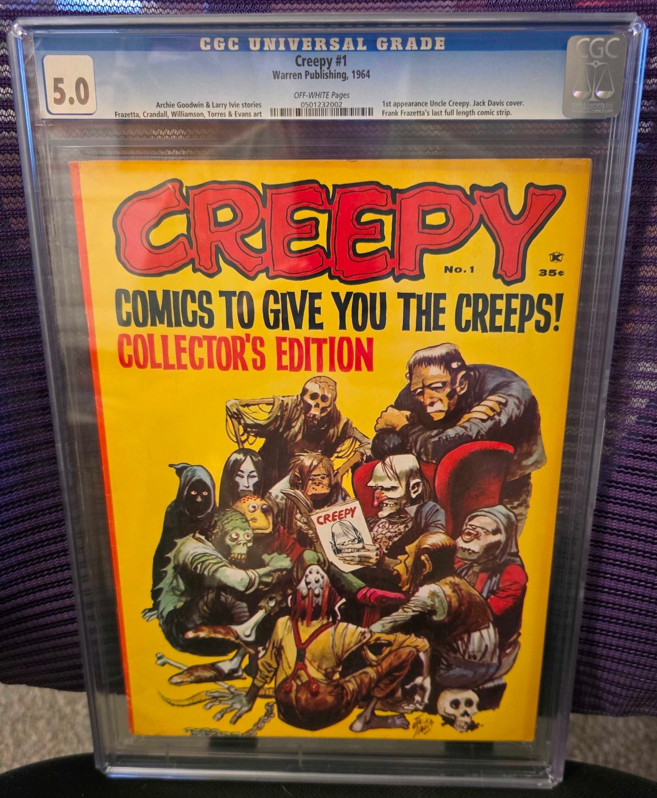 Creepy #1 Warren 1964 CGC 5.0 Off-White Pages Jack Davis cover EC artists
