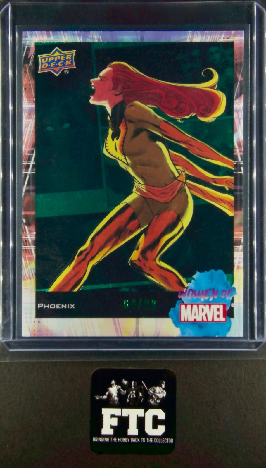 PHOENIX, Light FX Green, Ser #\'d 64/99, Woman of Marvel, 2023 UD Marvel, SP