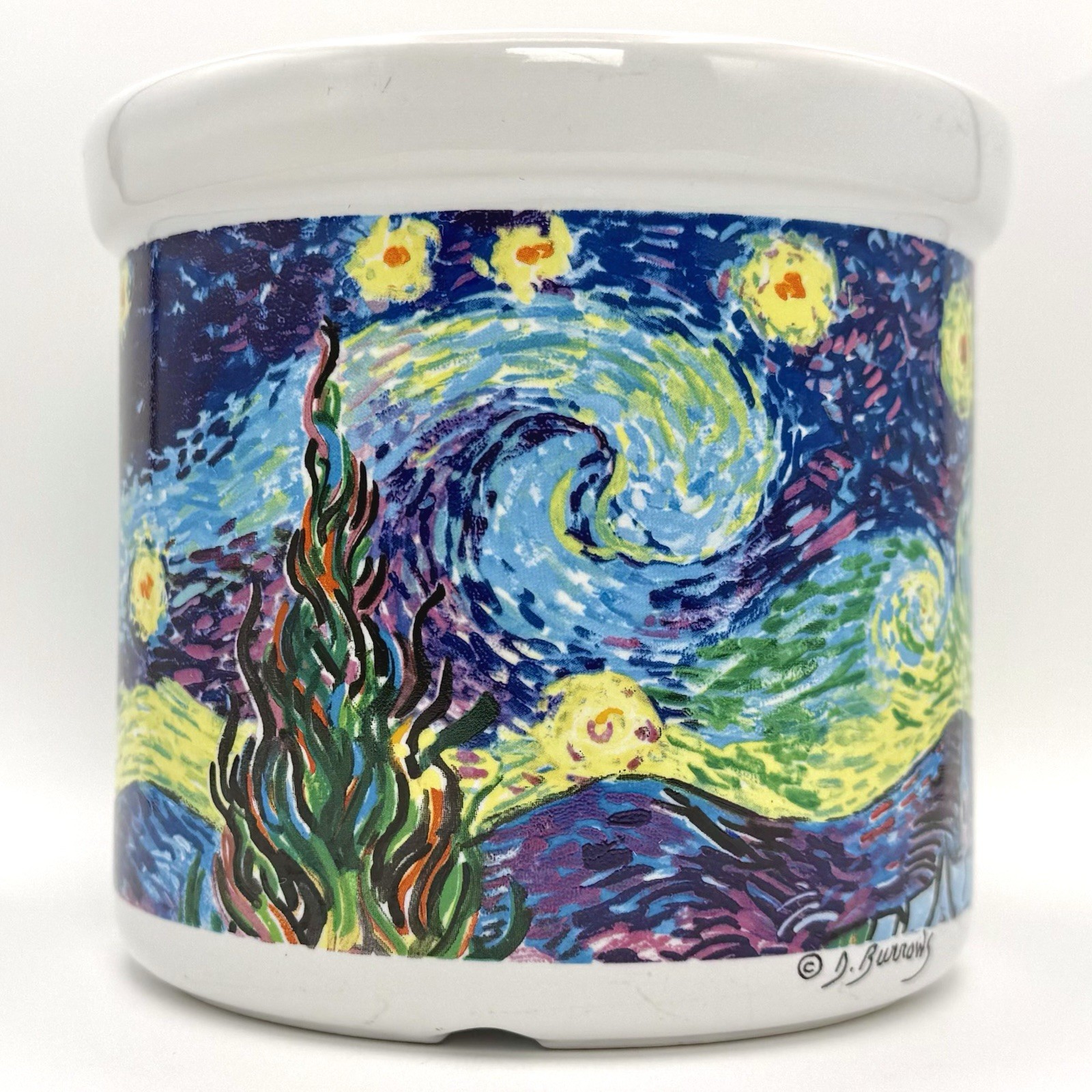 Vtg Chaleur Masters Collection Starry Night Ceramic Planter Flower Pot D Burrows