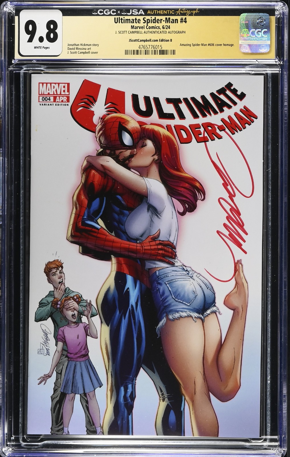 Ultimate Spider-Man #4 J Scott Campbell C Variant CGC/JSA 9.8 - Signed