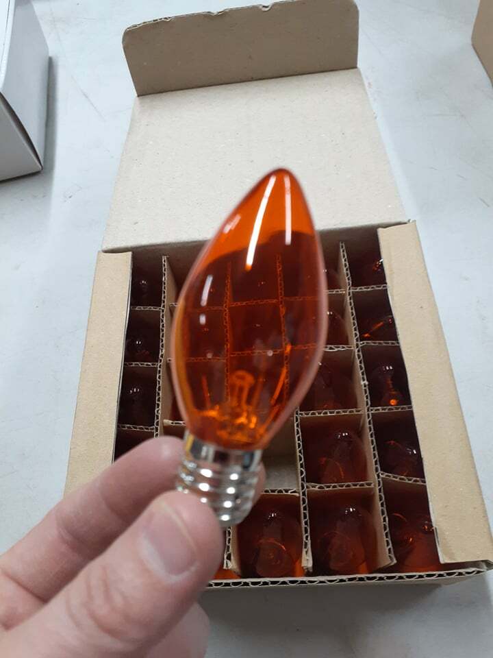 C9 7W Box of 25 Bulbs-Opaque & Transparent-17 variations