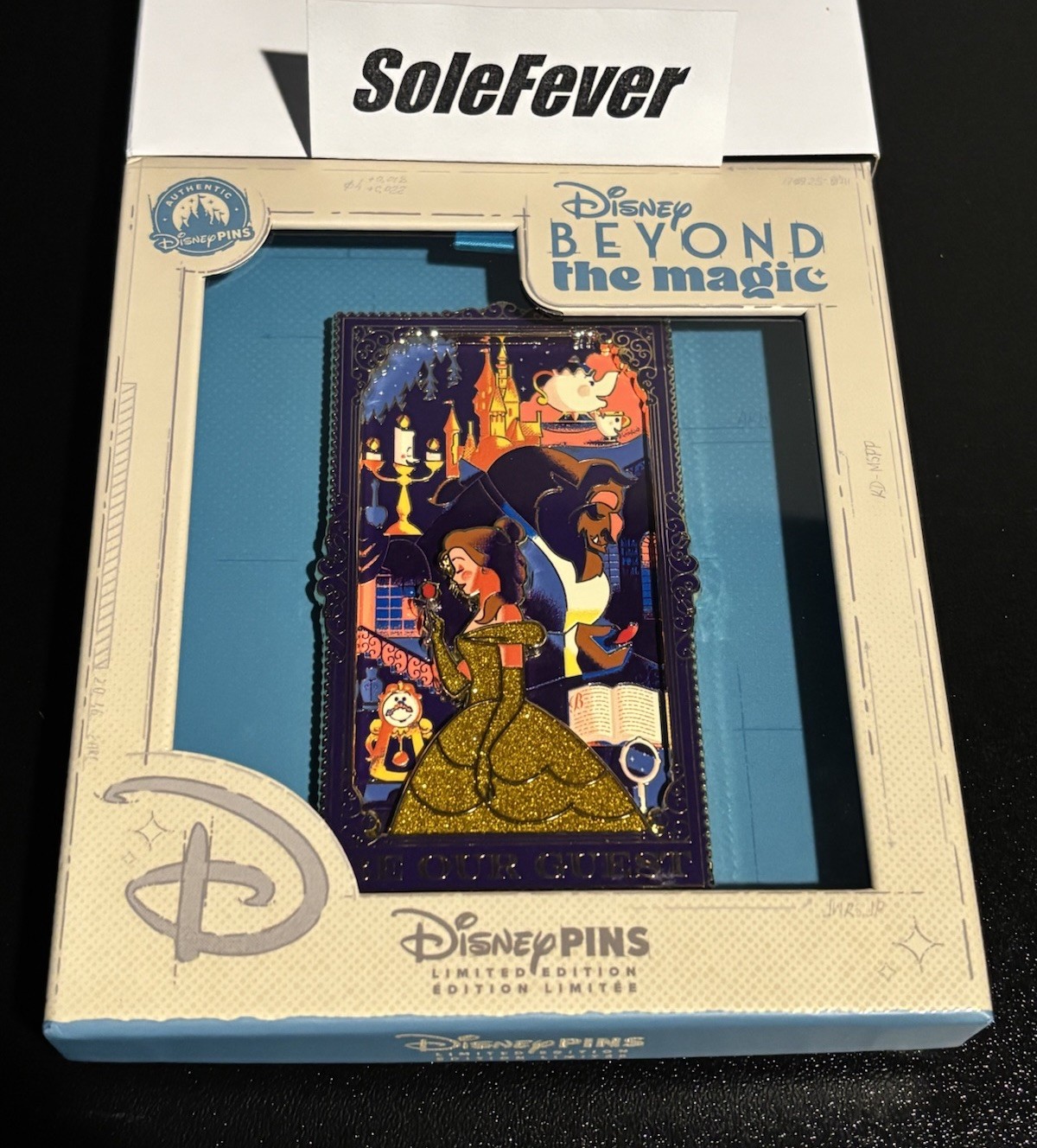 2026 D23 Beyond The Magic Beauty And The Beast Be Our Guest Jumbo Pin LE800 35th