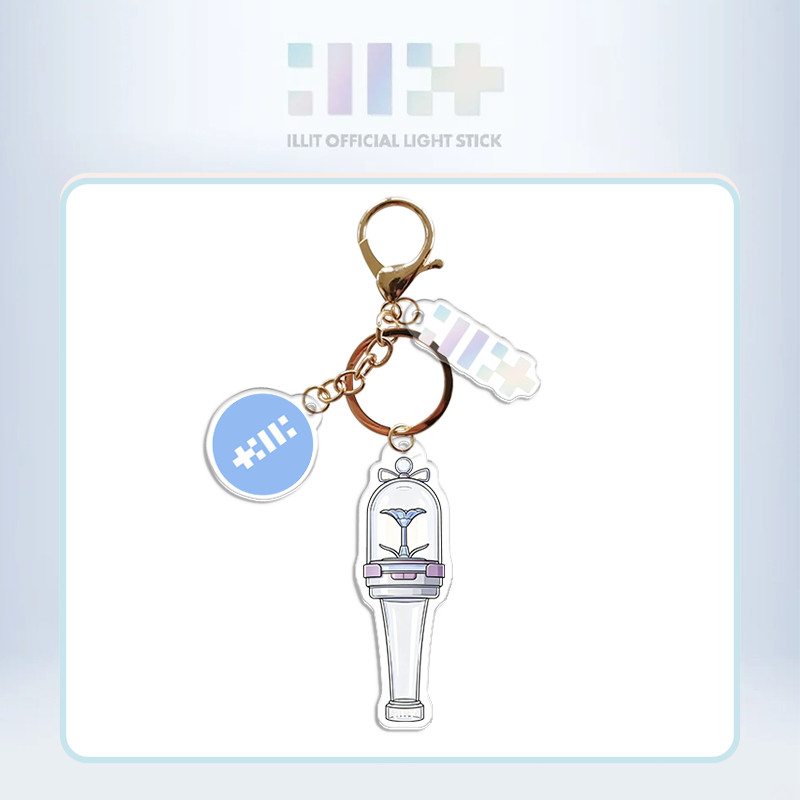 Kpop ILLIT Light Sticker Ver Keychain Acrylic Bag Charm Keyring