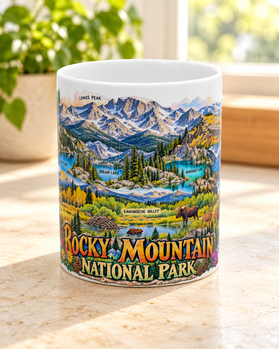 Rocky Mountain National Park Scenic Landscape Mug | Ceramic Coffee Tea Cup