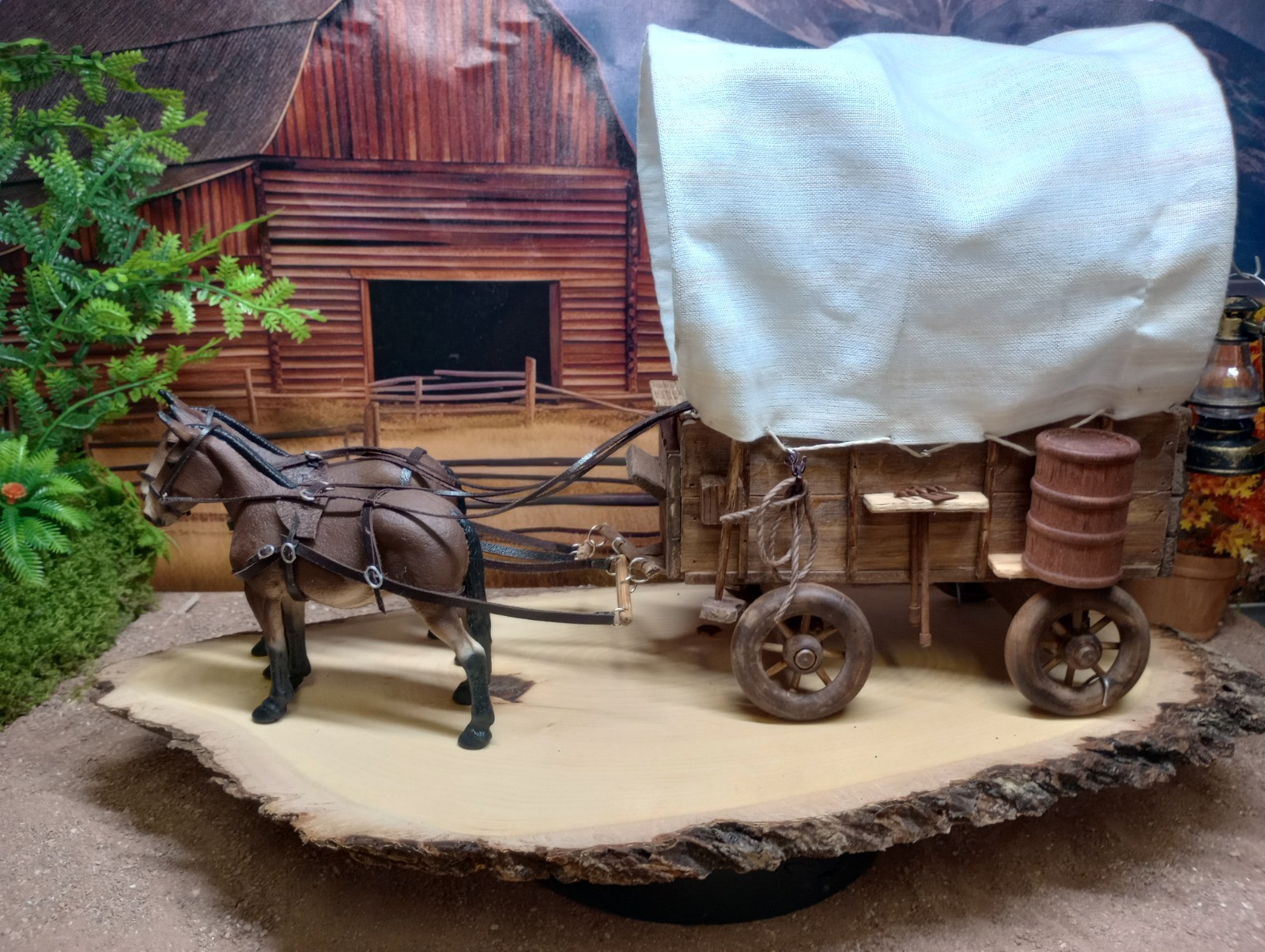 OOAK Handmade Western Americana Covered Wagon Decor Model Display