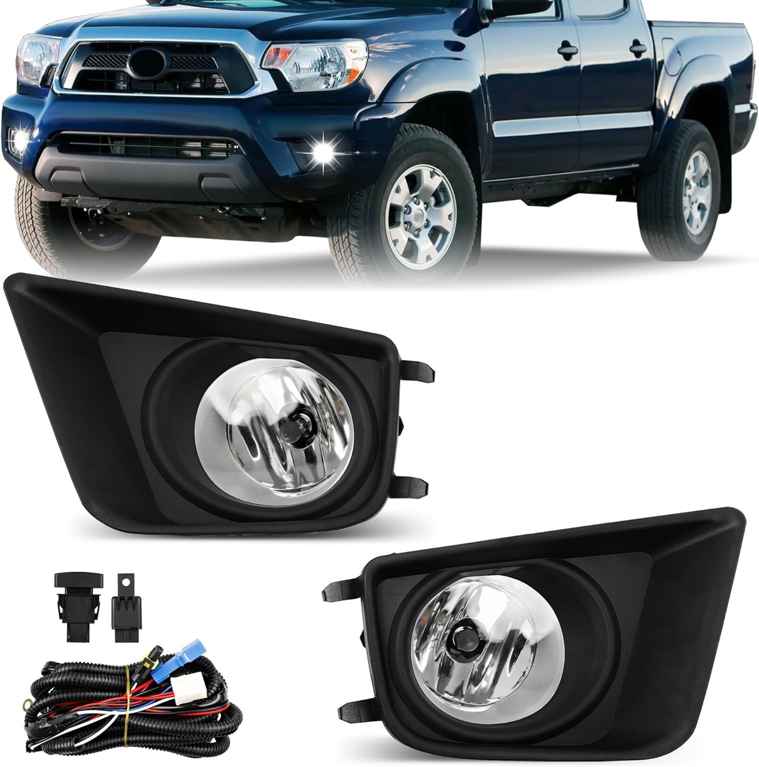 Fog Lights - Front Fog Lamps Assembly Compatible with Toyota Tacoma Pickup Truck