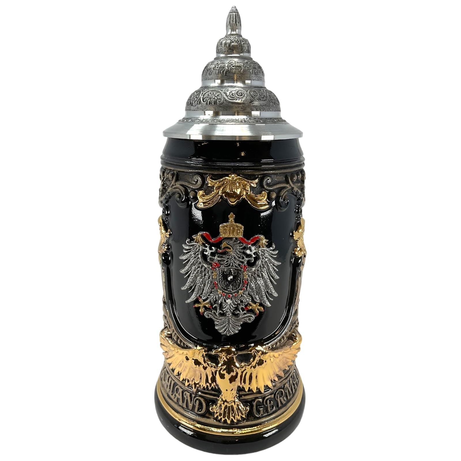 German State Crests with Golden Eagle Handle LE Beer Stein .75 L Made in Germany