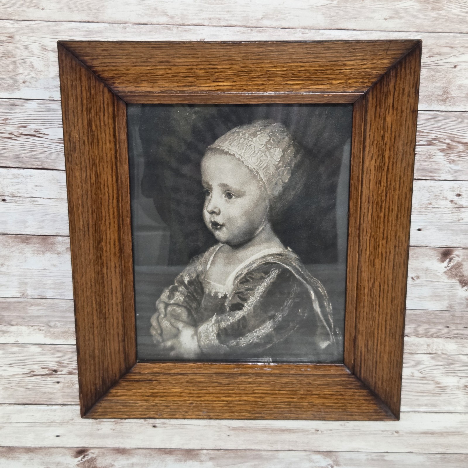 Antique Quarter Sawn Oak Wood Picture Frame 13.5 x 11.5 Arts & Crafts Mission